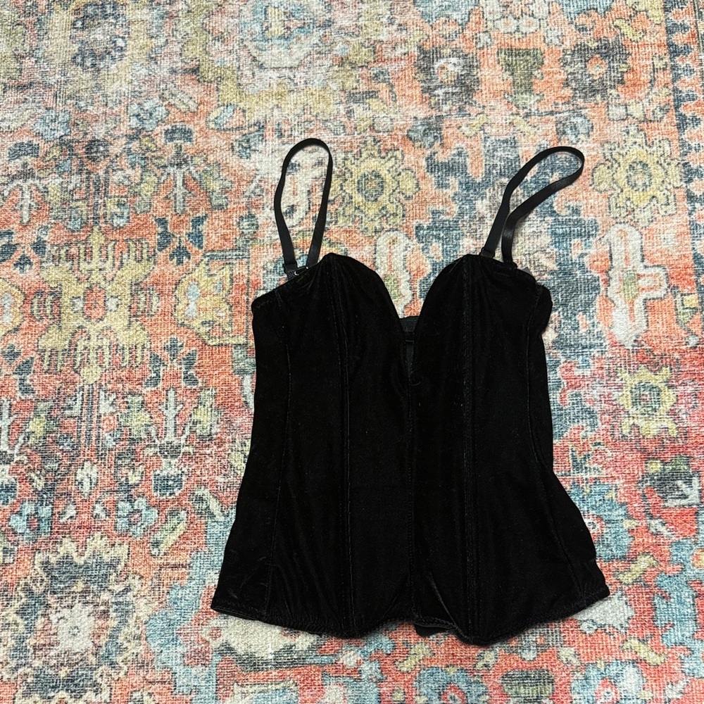 Spirit Black Velvet Corset Top